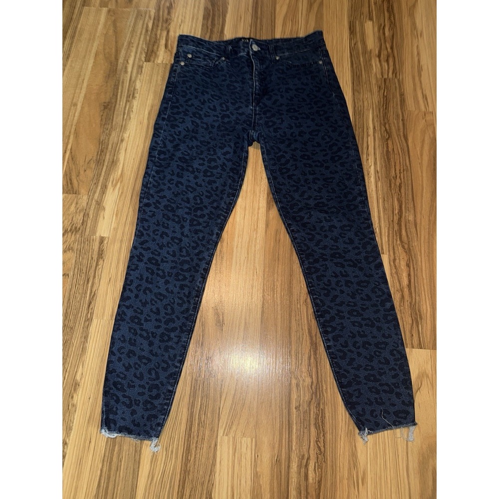 GAP Jeans Size 8 29 Womens Legging Leopard Print Mid Rise Medium Wash Blue Denim